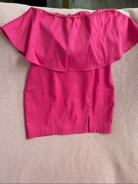 Superdown Off-Shoulder Mini Dress in Fuchsia Pink
